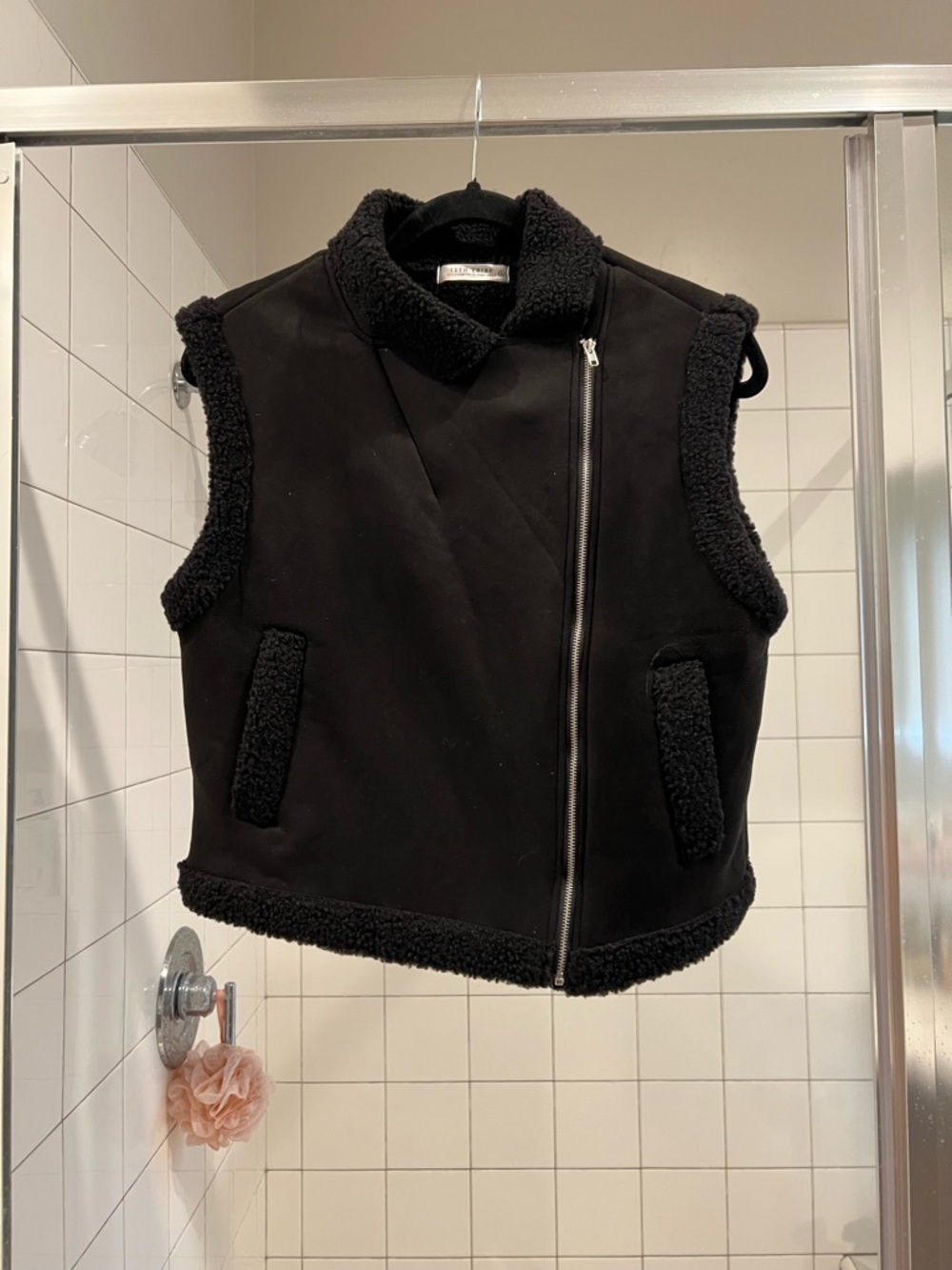 12th Tribe Black Sherpa Trim Vest